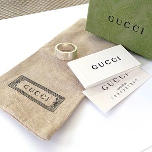 BRAND NEW authentic GUCCI trademark unisex ring